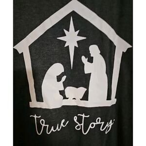 Christmas T-shirt Nativity True Story Size Medium Women's
